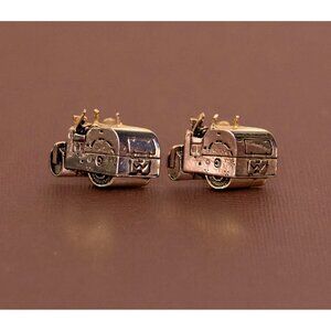 Vintage Antique Vehicles Bronze Tone Cuff Links - U17